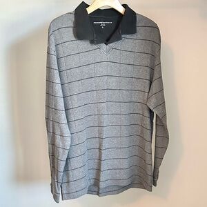 Dockers Black and Gray Striped Polo Shirt